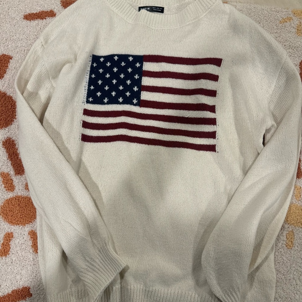 SHEIN Crewneck Sweater in Classic White